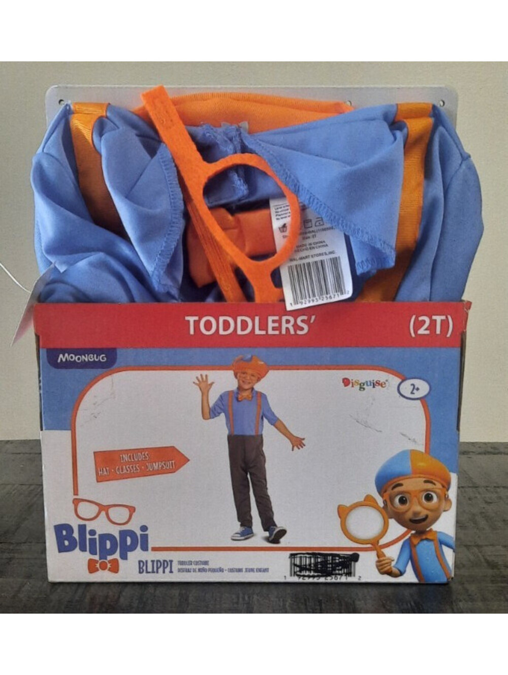 2T Boys Blippi Costume Pretend Play Short Sleeve Jumpsuit & Matching Hat